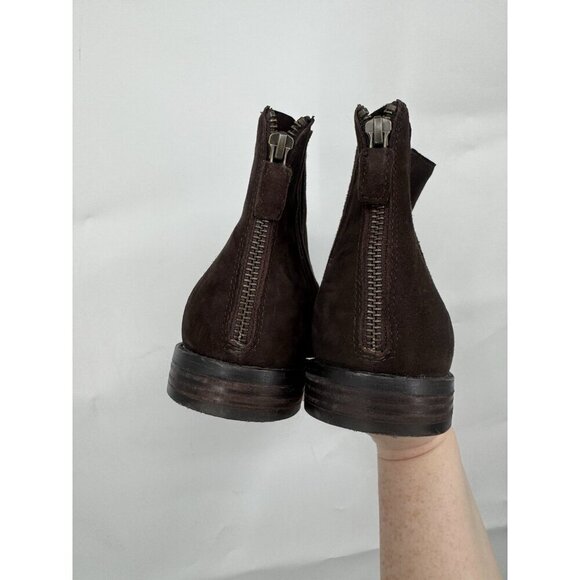 Eileen Fisher Rich Suede Bootie Women 9 Brown Bohemian Zip Modern Contemporary - Picture 9 of 11